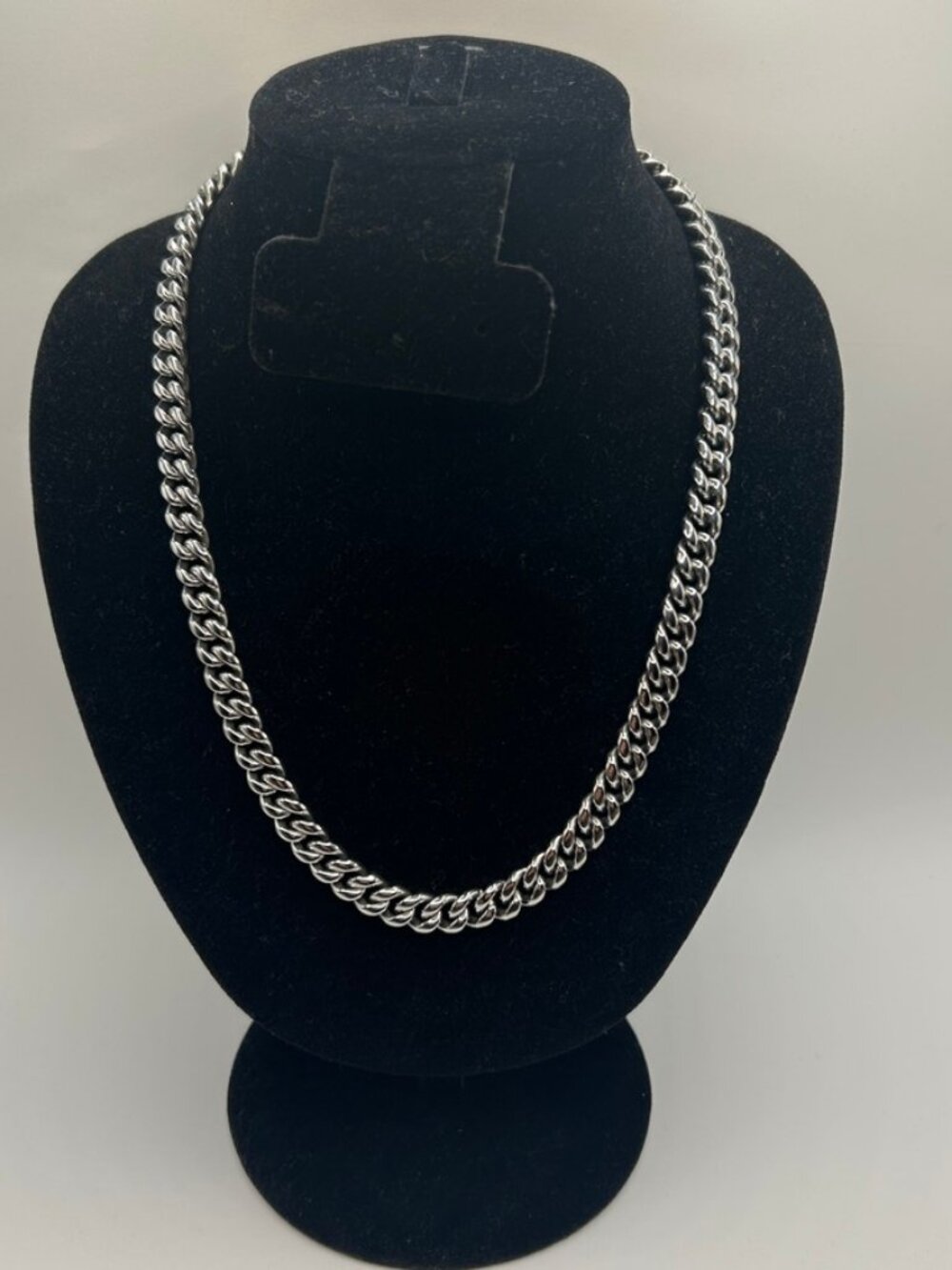 Mens Miami Cuban Link Chain Real Silver 26 Inch Plated 8mm Hip Hop Waterproof